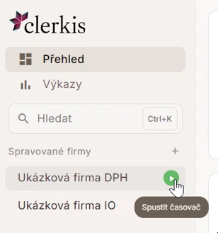 Spuštění časovače u firmy